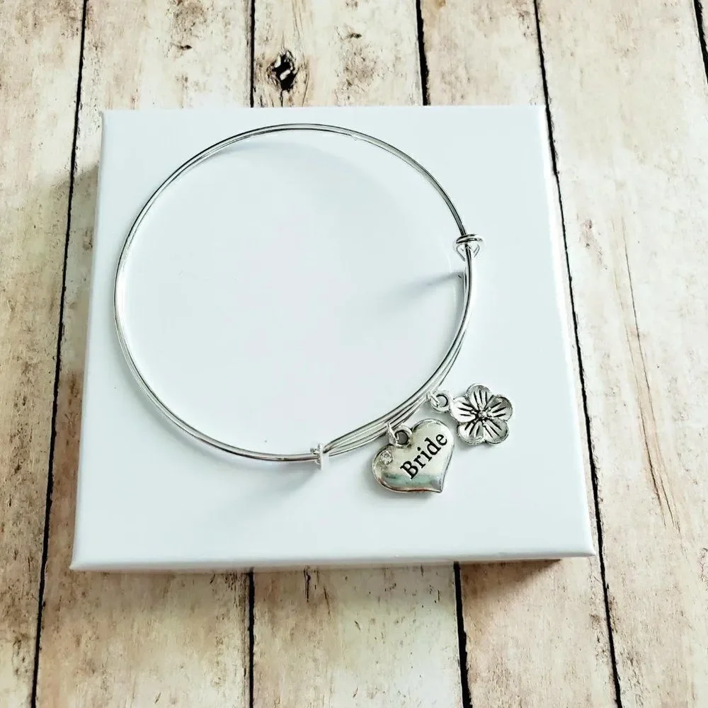 Bride Charm Bracelet, Wedding Party Jewelry